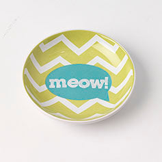 PetRageous Designs Zigazaga Saucer Meow! Lime Green 5.25" - Poudre Pet and Feed Supply