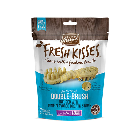 Merrick Fresh Kisses Mint Breath Strips For Large Dogs, 4 Pieces - Poudre Pet and Feed Supply