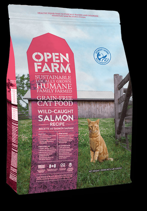 Open Farm Wild-Caught Salmon Recipe Grain-Free Dry Cat Food 8lb - Poudre Pet and Feed Supply