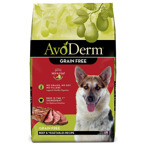 AvoDerm Grain-Free Beef & Vegetables Formula Dry Dog Food 24lb - Poudre Pet and Feed Supply