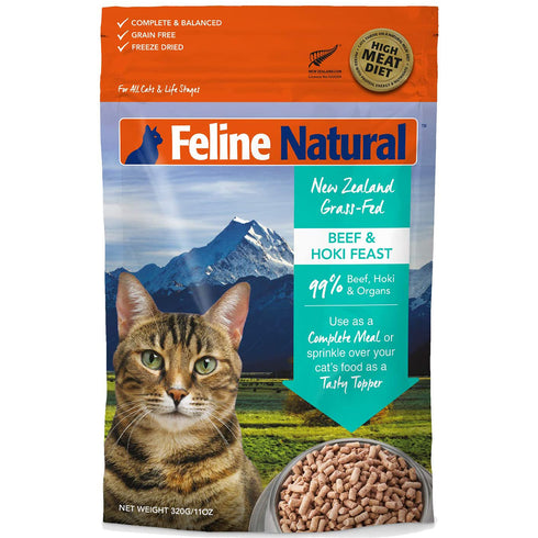 Feline Natural Beef & Hoki Feast Freeze Dried Tasty Topper Cat Food 11oz - Poudre Pet and Feed Supply