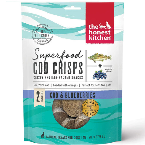 Honest Kitchen Superfood Cod Crisps Blueberry Dog Treats 3oz - Poudre Pet and Feed Supply