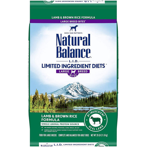 Natural Balance Limited Ingredient Lamb Brown Rice Large Breed Dry Dog Food 26lb - Poudre Pet and Feed Supply