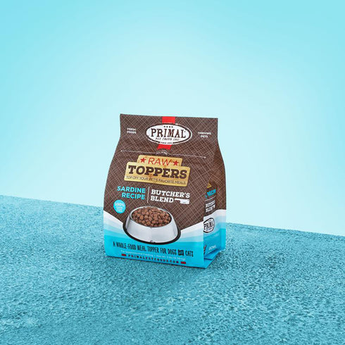 Primal Butcher's Blend Raw Toppers Sardine Formula Cat & Dog Food 2lb - Poudre Pet and Feed Supply