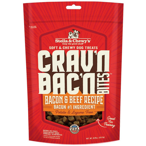 Stella & Chewys Crav'N Bac'N Bacon Beef Dog Treats 8.25oz - Poudre Pet and Feed Supply