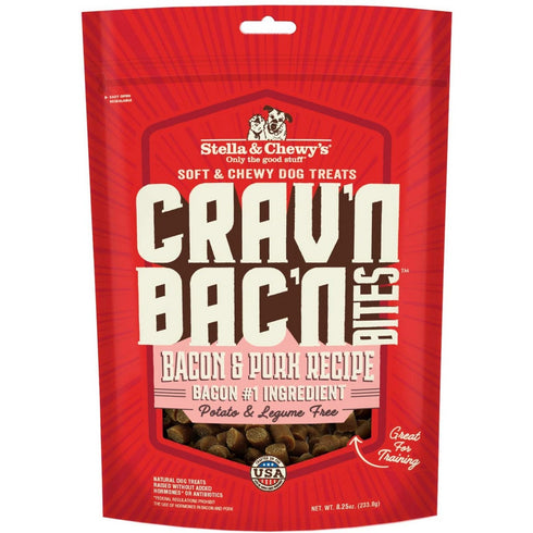 Stella & Chewys Crav'N Bac'N Bacon Pork Dog Treats 8.25oz - Poudre Pet and Feed Supply