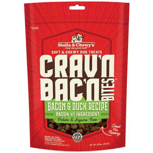 Stella & Chewys Crav'N Bac'N Bacon Duck Dog Treats 8.25oz - Poudre Pet and Feed Supply