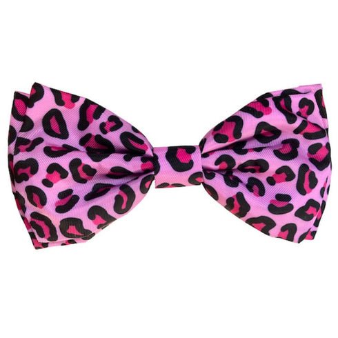 Huxley & Kent Pink Leopard Bow Tie For Cats & Dogs Large - Poudre Pet and Feed Supply