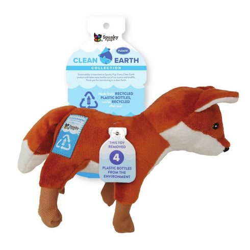 Spunky Pup Clean Earth Plush Fox Dog Toy Small - Poudre Pet and Feed Supply