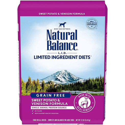Natural Balance L.I.D. Venison Sweet Potato Dry Dog Food 12lb - Poudre Pet and Feed Supply