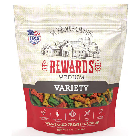 Wholesomes Rewards Variety Medium Dog Treats 3lb - Poudre Pet and Feed Supply