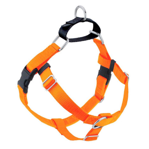 2 Hounds Design Neon Orange Freedom No-Pull 5/8" 20"-24" Small Dog Harness - Poudre Pet and Feed Supply