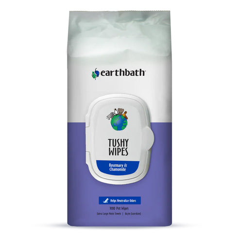 Earthbath Tushy Wipes Rosemary & Chamomile For Pets 100ct - Poudre Pet and Feed Supply