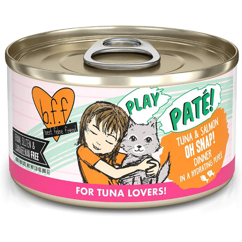 BFF Play Pate Lovers Tuna & Salmon Oh Snap Wet Cat Food 2.8oz - Poudre Pet and Feed Supply
