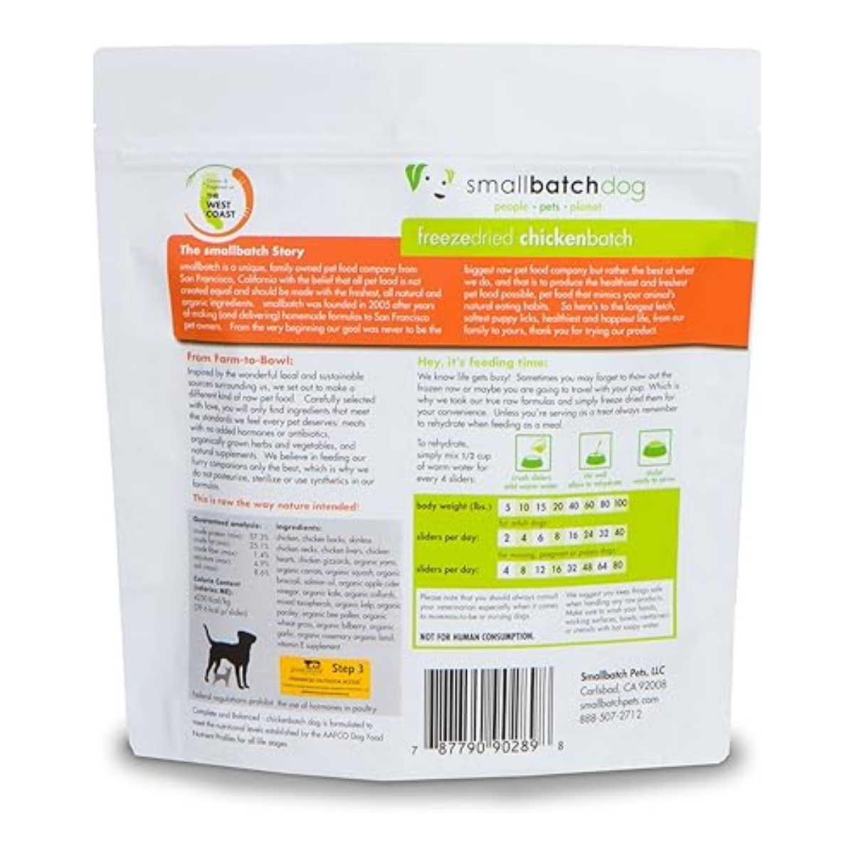 SmallBatch Freeze Dried Chicken Sliders Raw Dog Food 25oz Poudre Pet and Feed Supply