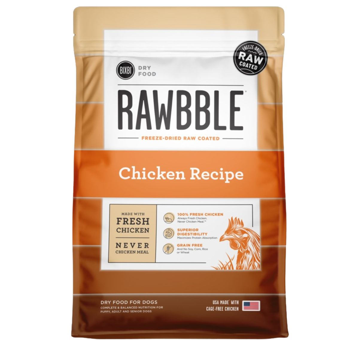 Bixbi Rawbble Dry Dog Food Chicken 24lb Bag – Poudre Pet and