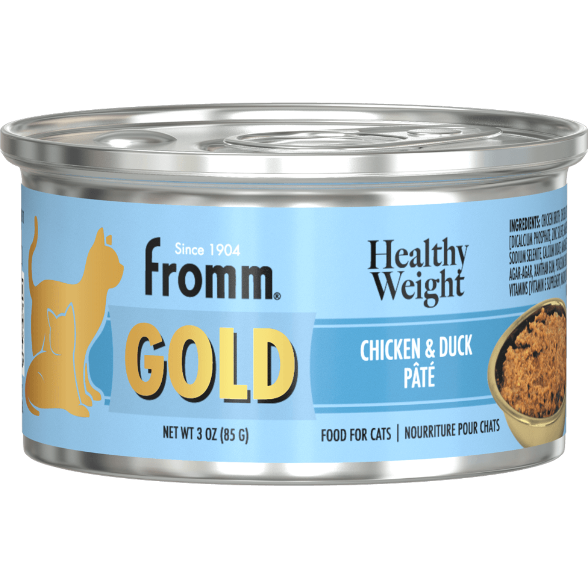 Fromm Gold Healthy Weight Wet Cat Food Chicken Duck Pâté 3oz