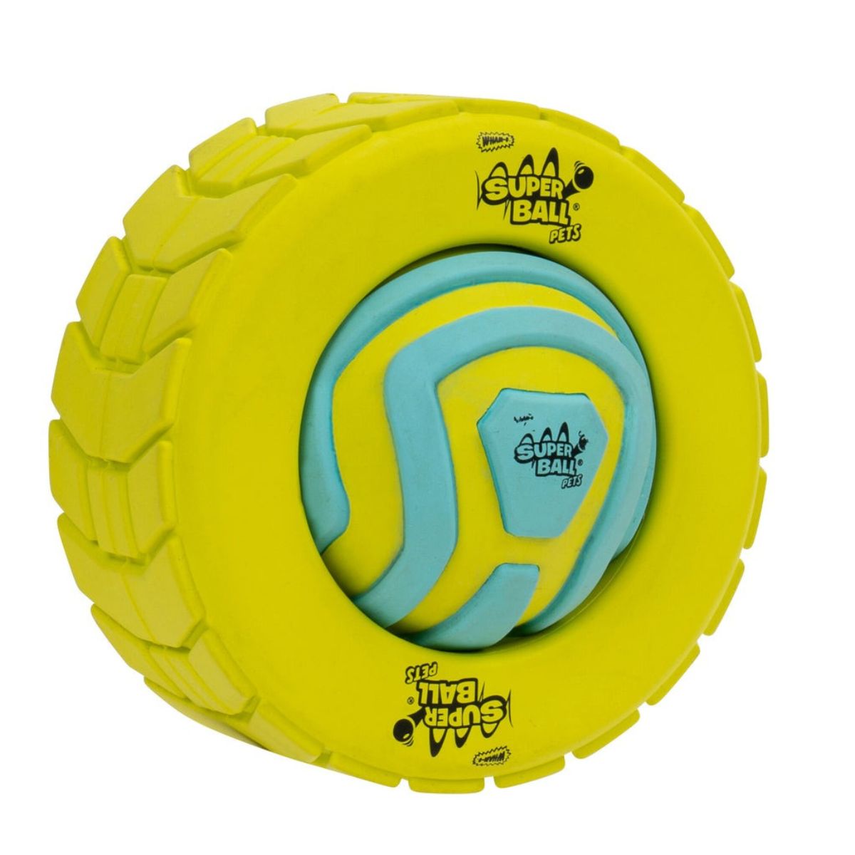 Wham-O Pets SuperBall 3-In-1 Tire Ball Treat Puzzle Dog Toy
