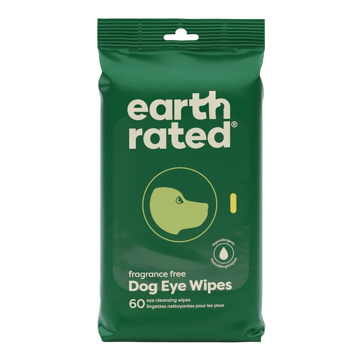 Earth Rated Dog Eye Cleansing Wipes 60ct Poudre Pet and Feed Supply