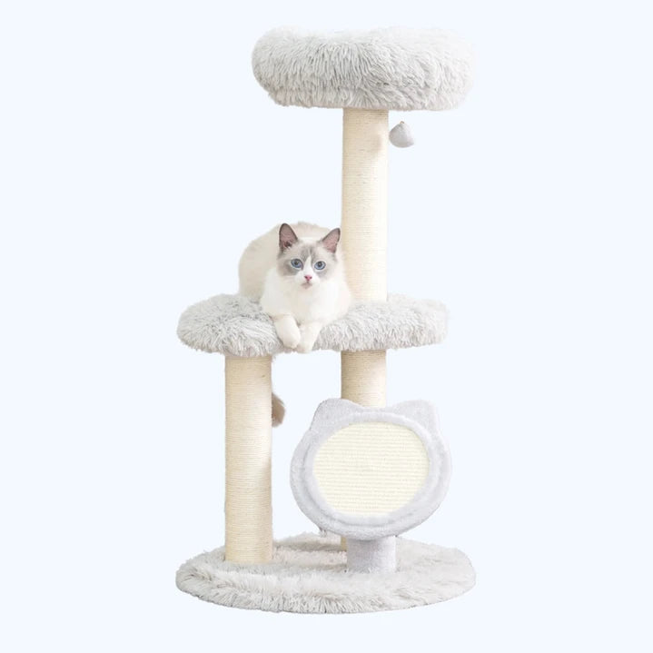Petpals Rockview 2-Level Cat Tree - Ivory – Poudre Pet and Feed Supply