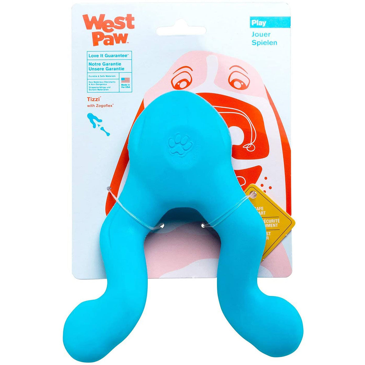 West Paw Zogoflex Small Tux Dog Toy, Aqua Blue