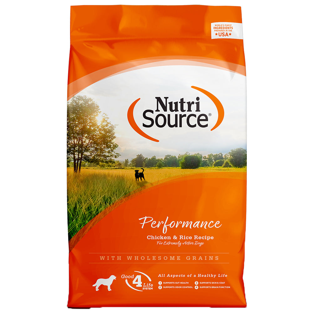 Nutrisource Chicken & Rice Performance Formula Dry Dog Food 40lb Poudre Pet and Feed Supply
