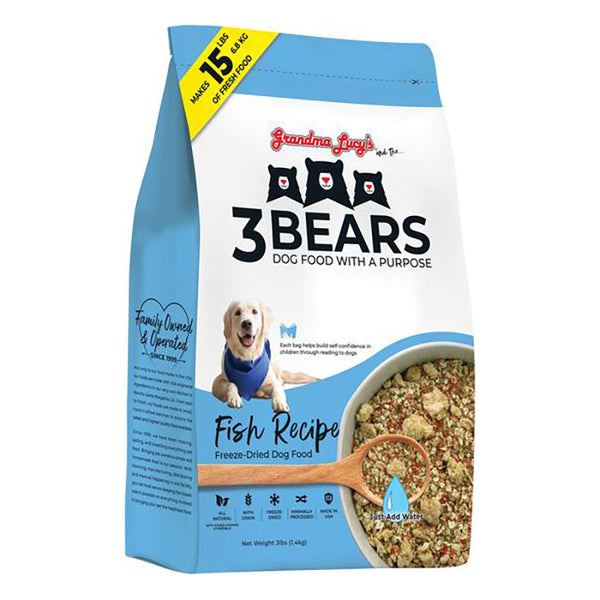 Grandma Lucy's 3 Bears Fish Freeze-Dried Dog Food, 3-lb